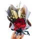 Подарочный букет с розой и сухоцветами 01 (белая упаковка) + Подарок