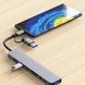 USB-хаб адаптер мультифункціональний Type-C на USB SD TF для ноутбука/телефону/планшета Сірий