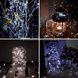 Светодиодная гирлянда 12м 100LED RGB (питание от солнечной панели) Холодный белый