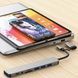 USB-хаб адаптер мультифункціональний Type-C на USB SD TF для ноутбука/телефону/планшета Сірий