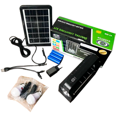 Система автономного освещения и зарядки с солнечной RT-908 Панель+Фонарь+Лампы
