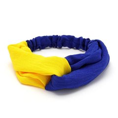 Пов'язка-чалма на голову тканинна Синьо-жовта