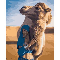 Картина за номерами Strateg ПРЕМІУМ Верблюд у Сахарі розміром 40х50 см (GS199)