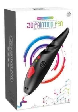 3Д ручка аккумуляторная с трафаретами и пластиком для рисования 3Д Pen Черная