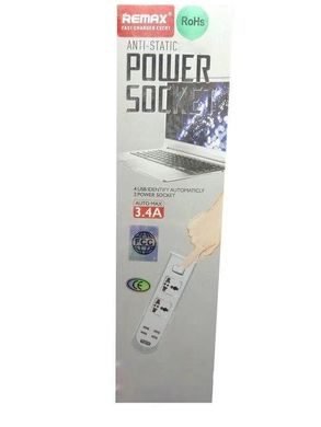 Удлинитель Remax BKL-08 2 Socket / 4 USB / Кабель 200см Белый