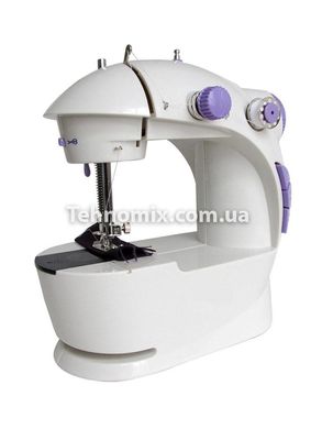 Швейна машинка портативна Mini Sewing Machine FHSM 201 з адаптером фіолетова