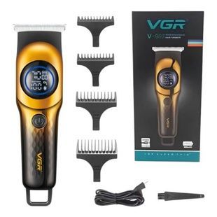 Тример акумуляторний 4 насадки 600mAh VGR V-966 Professional Чорний із золотим