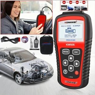 Автосканер OBDII/EOBD Konnwei KW808 Чорний із червоним