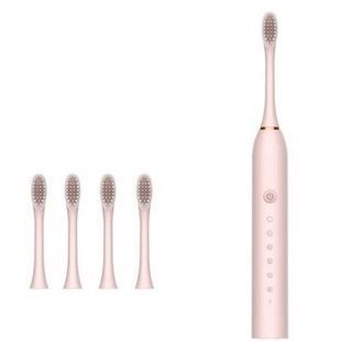 Зубна щітка електрична 4 насадки SONIC TOOTHBRUSH X-3 Рожева