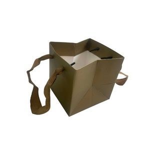 Пакет подарочный упаковочный с ручками 10*10*10см 3123-8856 Золото