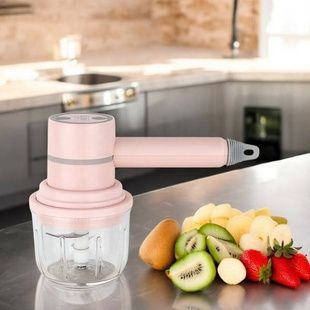 Миксер портативный электрический, венчик для яиц и измельчитель чеснока Розовый
