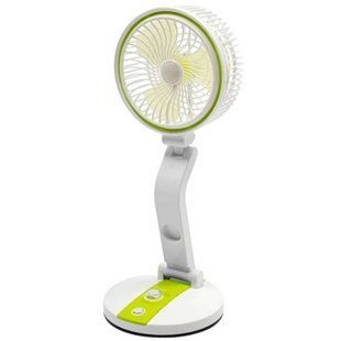 Вентилятор настольный аккумуляторный с Led подсветкой Hurry Bolt HB-2019 Белый с салатовым