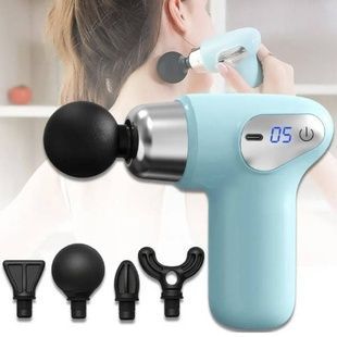 Масажер ударний Fascial Gun Compact Power Massager CY-009 Блакитний