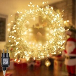 Гірлянда внутрішня лінійна 12м 220V 100LED LU990warmwhite Прозора, тепле світло