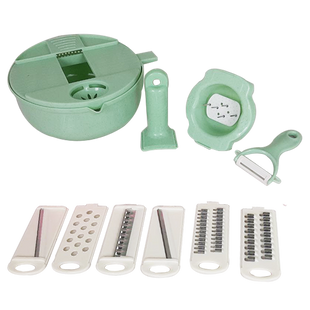 Овощерезка шинковка с контейнером Multifunctional Cutter 9in1 Зеленая