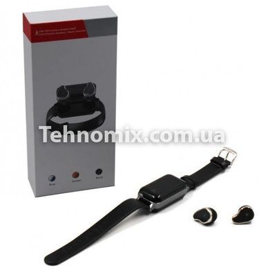 Фитнес-браслет с беспроводными наушниками Smart TWS T89 Черный