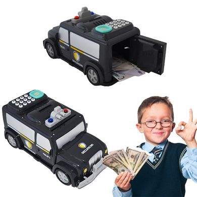 Машинка скарбничка з кодовим замком і відбитком Money Transporter Чорна