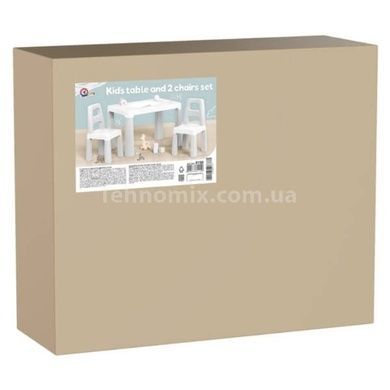 Комплект детской мебели Стол и 2 стульчика пластиковый разборной Technok Toys 0150 Серый с белым