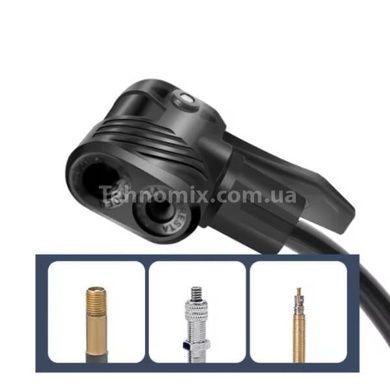 Насос портативний ножний з манометром Air pump Чорний