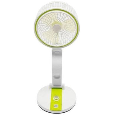 Вентилятор настольный аккумуляторный с Led подсветкой Hurry Bolt HB-2019 Белый с салатовым