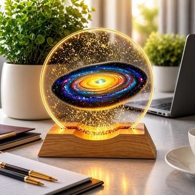3D-ночник с подсветкой Космос на подставке 8х8см