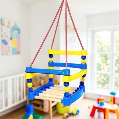 Гойдалка дитяча підвісна 33*33*33(23)см 7001 №1 Bamsic Блакитна