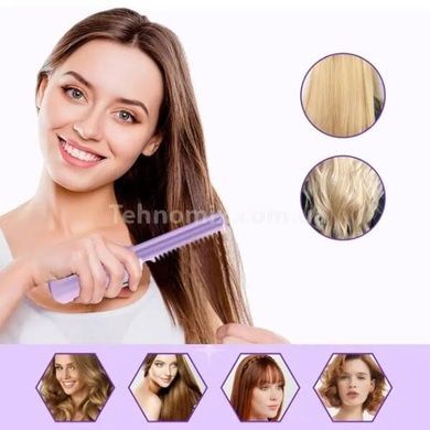 Расческа для выпрямления волос электрическая с USB-портом Hair Comb Фиолетовая