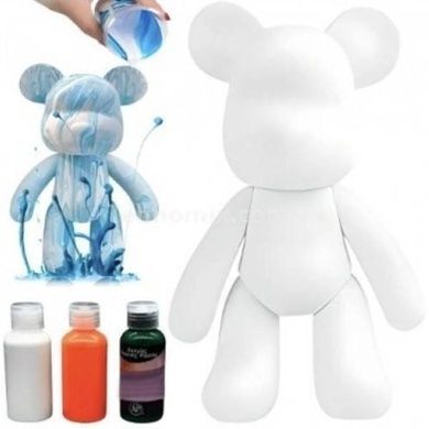 Набор для творчества Флюидный Мишка 33см Арт терапия DIY Creative Fluid Bear Голубой с белым
