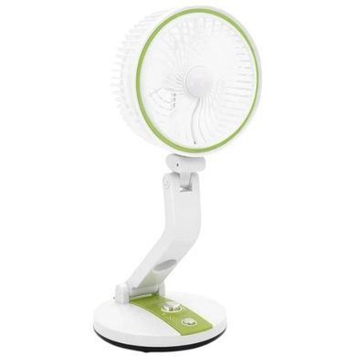 Вентилятор настольный аккумуляторный с Led подсветкой Hurry Bolt HB-2019 Белый с салатовым