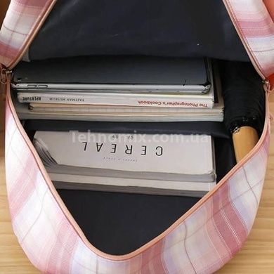 Набор 5в1 школьный рюкзак, сумка, клатч, пенал и мешочек MFG-2-618Pink Розовый с клеткой и цветными шариками