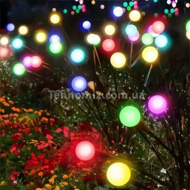 Комплект садових світильників декоративних Світлячки 2 шт по 10LED RGB 70см
