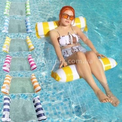 Гамак водный надувной Pool Loungers Белый с желтым