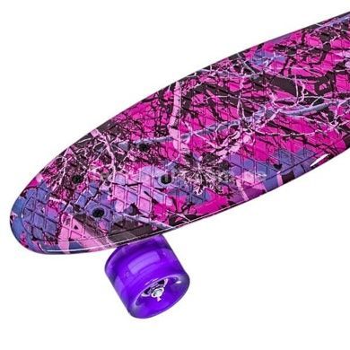 Пенни борд со светящимися колесами PU Penny Board Розовый лес