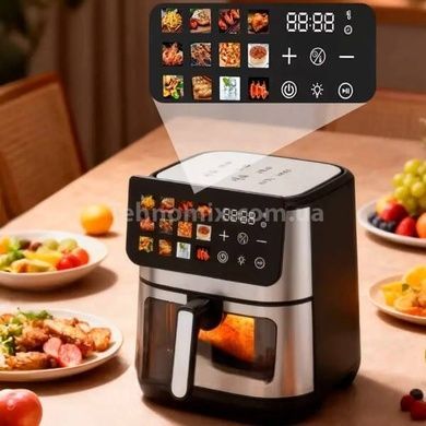Аерофритюрниця з лотком для запікання з антипригарним покриттям 10л 2600Вт Sokany SK-10107 Чорна з сірим