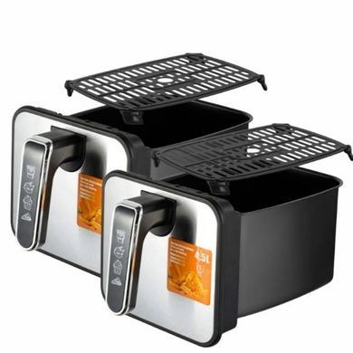 Аэрогриль с двумя лотками и сенсорным экраном 4,5л+4,5л 2000Вт Air Fryer RAF R.5376 Черный
