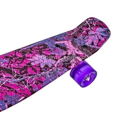 Пенни борд со светящимися колесами PU Penny Board Розовый лес