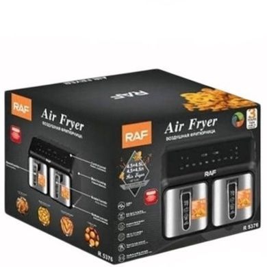Аэрогриль с двумя лотками и сенсорным экраном 4,5л+4,5л 2000Вт Air Fryer RAF R.5376 Черный