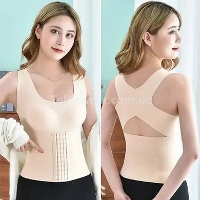 Корсетуючий корсет 3 в 1 Chest Support, Waist And Long Back L Бежевий