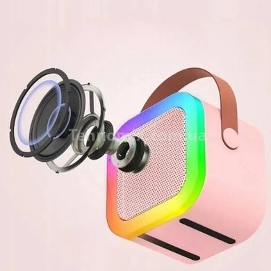 УЦІНКА! Караоке дитяче з LED підсвічуванням з одним мікрофоном K12 Рожеве