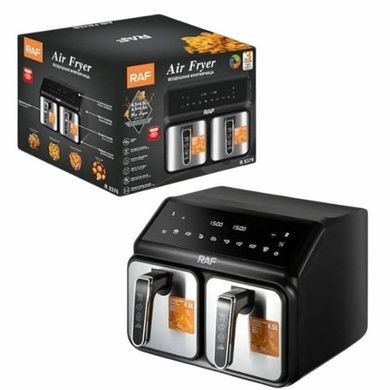 Аэрогриль с двумя лотками и сенсорным экраном 4,5л+4,5л 2000Вт Air Fryer RAF R.5376 Черный