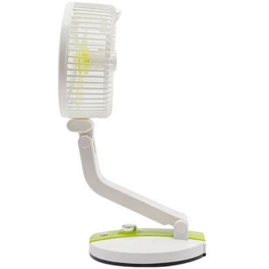 Вентилятор настольный аккумуляторный с Led подсветкой Hurry Bolt HB-2019 Белый с салатовым