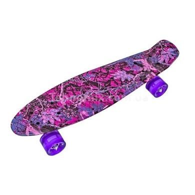 Пенни борд со светящимися колесами PU Penny Board Розовый лес
