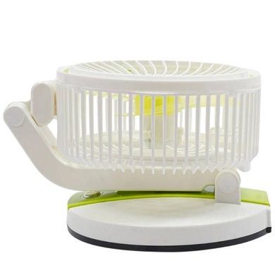 Вентилятор настольный аккумуляторный с Led подсветкой Hurry Bolt HB-2019 Белый с салатовым
