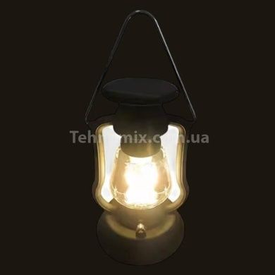 Ліхтар у вигляді гасової лампи 7LED Solar and Hand Crank Lamp RY-T91 Чорний