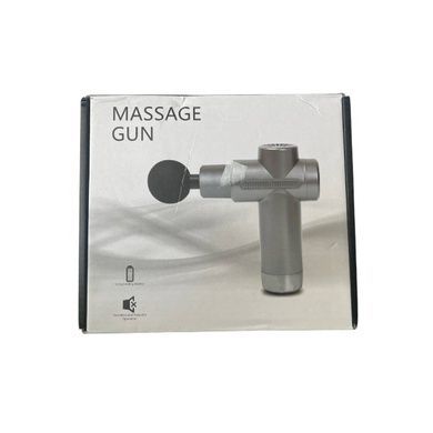 Массажёр ручной аккумуляторный со сменными насадками Fascial Gun RF-723X Серый