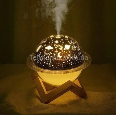 Нічник з зволожувачем повітря бездротовий з LED підсвічуванням Планета Сатурн з кільцем кольоровий Космос