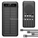 Power Bank с солнечной панелью и 4 встроенными шнурами Solar 50000 mAh Черный