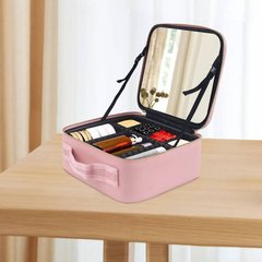 Косметичка-органайзер із дзеркалом Make Up Рожева