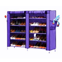 Тканинний подвійний шафа для взуття Shoe Cabinet 5 Layer 6510 Фіолетовий