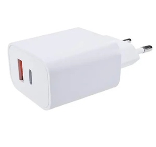 Адаптер Fast Charge USB+type C Білий